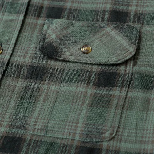 Vista 5 de Dubinik Camisas de franela de manga larga para hombre, camisa informal con botones, 100 % de algodón cepillado