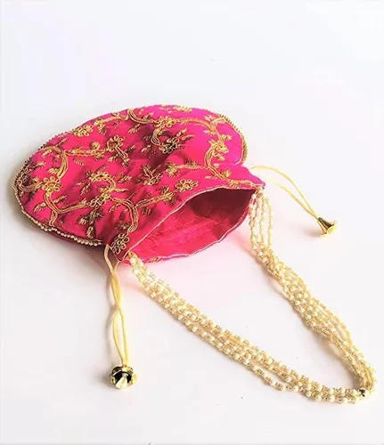 Vista 5 de PANACHE MERCHANT - Bolsa decorativa para mujer, bolsa Batwa con mango de perlas, bolso de mano para mujer