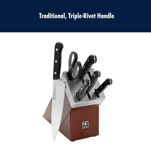 Vista 6 de HENCKELS Solution Razor-Sharp - Juego de 7 cuchillos con bloque de cuchillos, cuchillo de chef, cuchillo de pan, diseño alemán informado por más