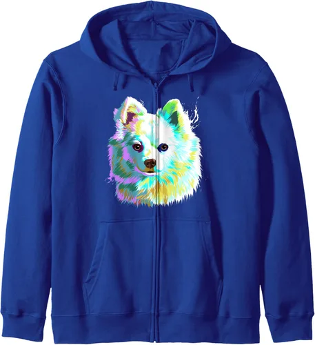 Vista 4 de Perro Volpino Italiano Sudadera con capucha, Negro