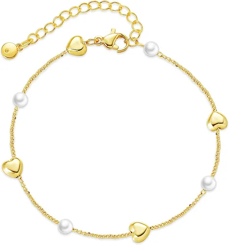 Vista 60 de Delicadas pulseras de oro para mujer, chapado en oro 18, ajustable, mal de ojo, mariposa, cuentas, perla, corazón, turquesa, hecha a mano para mujer