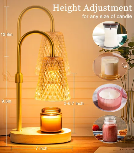 Vista 3 de Lámpara Calentadora de Velas con Temporizador Eléctrico - Calentador de Lámpara de Velas, Regalos del Día de la Madre para Mamá y Mujeres, Regalos