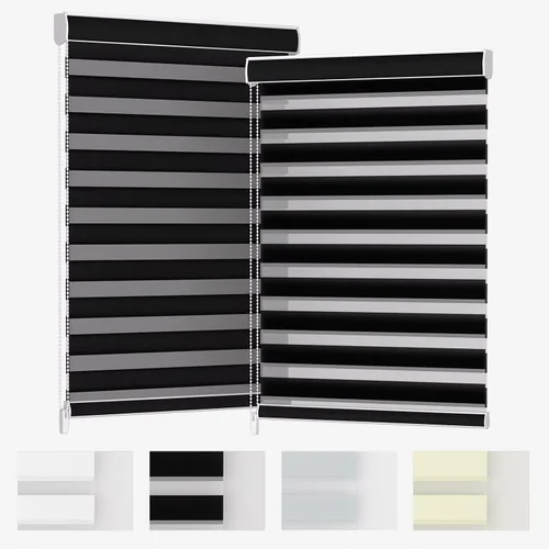 Vista 41 de MYshade Persianas enrollables de cebra opacas (85 %) con cordón para ventanas interiores, persianas de doble capa beige para dormitorio, baño, sala