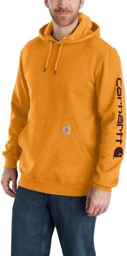 Vista 36 de Carhartt Sudadera de ajuste holgado para hombre con logotipo en la manga, de peso medio, gráfica, liquidación Terreno ámbar