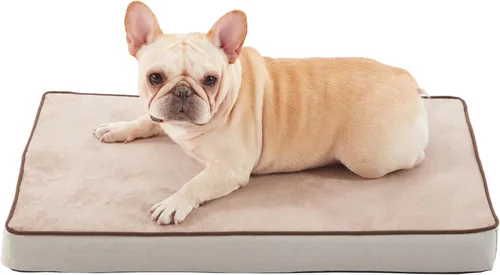 Vista 11 de Cama refrescante para perros grandes, cama ortopédica de espuma viscoelástica para mascotas con funda extraíble lavable, ideal para perros Rosa