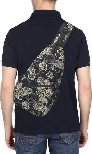 Vista 6 de Mochila bandolera unisex para el pecho, bolsa cruzada para viajes, senderismo, para mujeres y hombres, bolsa de hombro, Mochilas Daypack
