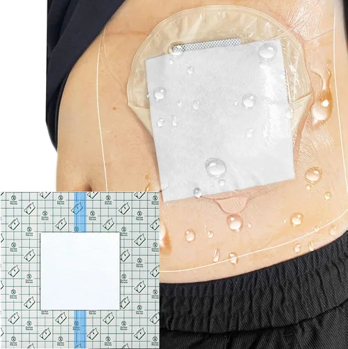 Vista 8 de Funda de ducha de ostomía impermeable de 6 x 6 pulgadas (paquete de 25), bolsa de ostomía, protector de ducha, protector de ducha de estomía