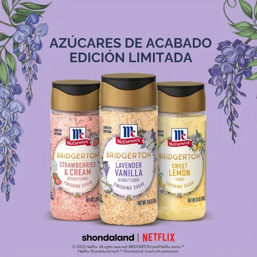 Vista 10 de McCormick Bridgerton - Azúcar de acabado, vainilla de lavanda, edición limitada, notas florales de lavanda, sabor a vainilla suave, para pasteles