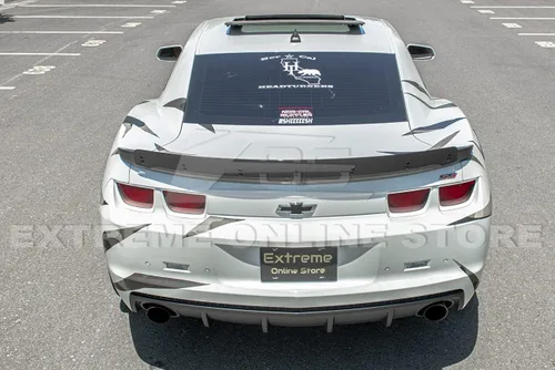 Vista 3 de Para Chevrrolet Camaro 2010-2013 EOS ZL1 estilo alerón de ala de tapa trasera de maletero con inserto WickerBill central de aluminio negro