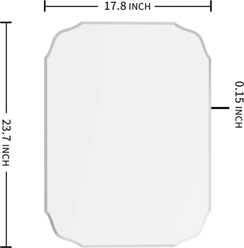 Vista 2 de Espejo de pared plateado de 18 x 24 pulgadas, con borde biselado, sin marco, para baño, tocador, dormitorio, espejos rectangulares