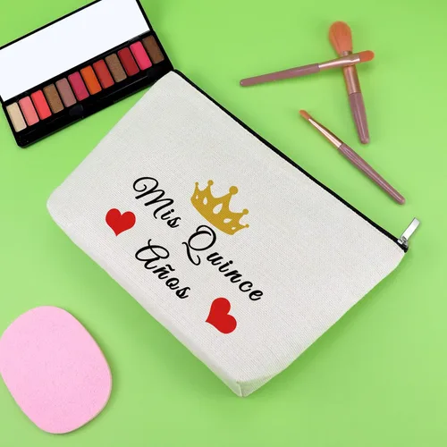 Vista 2 de Regalos de cumpleaños 15 para niñas, bolsa de maquillaje, regalos de cumpleaños para adolescentes de mamá, regalos de dulces 15 años, bolsa