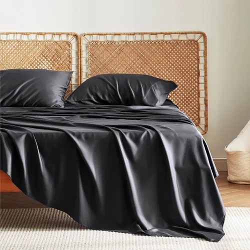 Vista 7 de Bedsure PureWoven 100% rayón derivado de bambú, sábanas de cama individual, 3 piezas