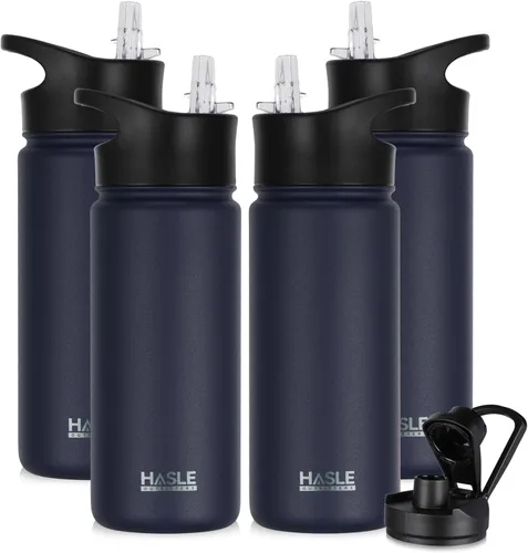 Vista 31 de HASLE OUTFITTERS Botella de agua aislada de 16 onzas para niños, botella de agua de acero inoxidable de doble pared al vacío, a prueba de fugas