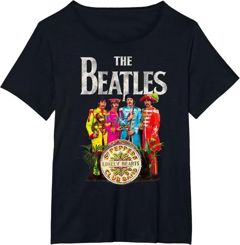 Vista 23 de The Beatles Sgt. Pepper's Lonely Hearts Camiseta de manga corta Negro