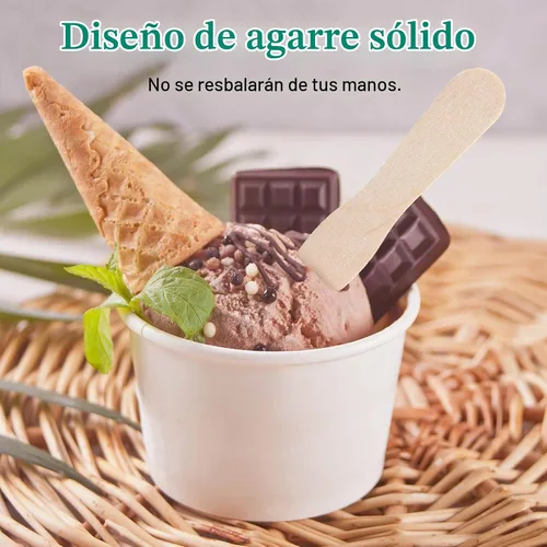 Vista 6 de Skylety 4000 piezas mini cucharas de muestra cucharas de madera para postre