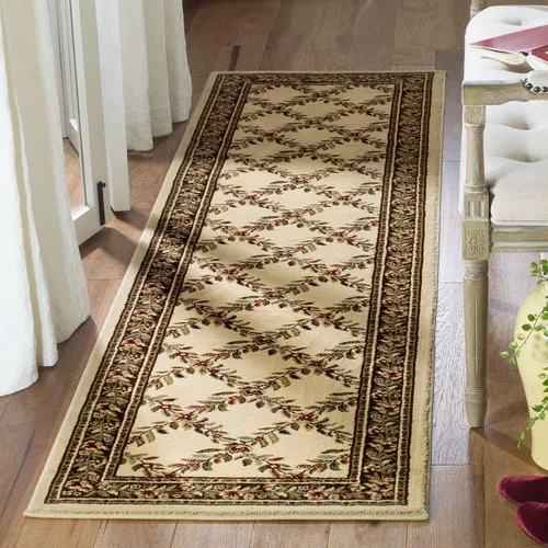 Vista 36 de SAFAVIEH Lyndhurst Collection - Alfombra de pasillo, 2 pies 3 pulgadas x 8 pies, color negro y marrón, diseño tradicional de enrejado floral,