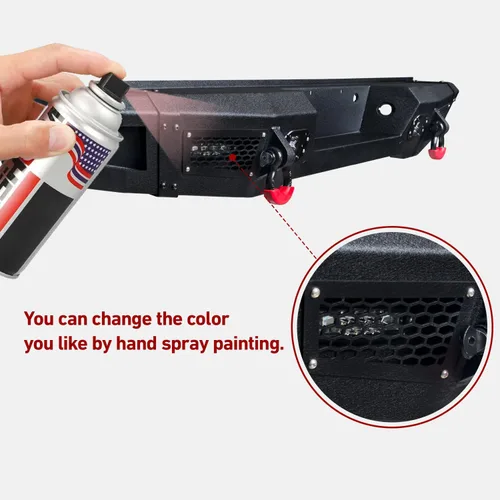 Vista 9 de Textura de parachoques delantero y trasero negro compatible con F150 2009 2010 2011 2012 2013 2014 (excluyendo Raptor y Ecoboost) con placa