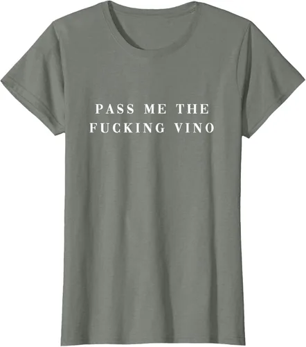 Vista 12 de Pásame el maldito Vino. Camiseta divertida con texto en inglés «Wine nice lettering AM PM Fun»