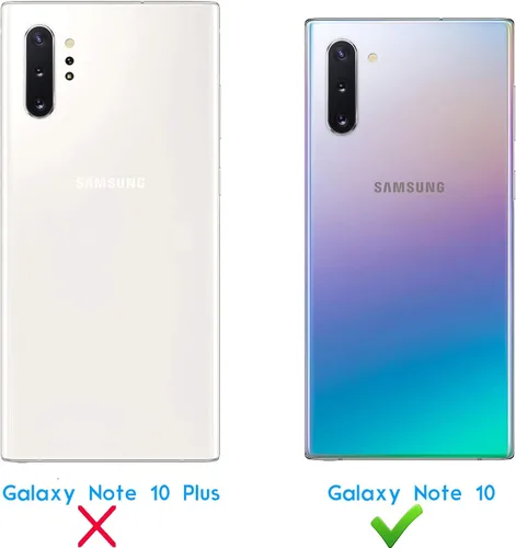 Vista 3 de Tekcoo - Funda para Galaxy Note 10, funda tipo cartera para Galaxy Note 10, funda rígida magnética desmontable; ranuras para tarjetas de crédito