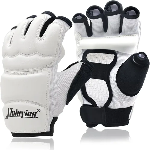 Vista 6 de Xinluying Saco de boxeo Taekwondo Karate Guantes para Sparring artes marciales Boxeo Entrenamiento sin dedos Mujeres Niños Negro