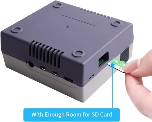 Vista 3 de GeeekPi Funda para Raspberry Pi 4, Pi 4 con ventilador de refrigeración y disipador de calor Pi 4, funda retro Gaming Game4Pi para Raspberry Pi 4