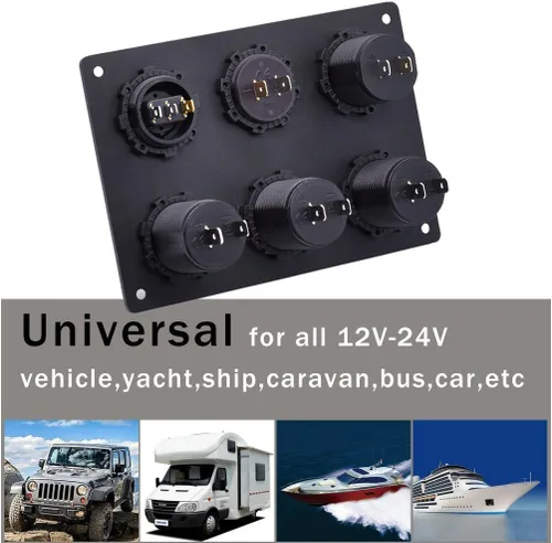 Vista 4 de Enchufe de cargador USB dual 2.1A y 2.1A + voltímetro LED + adaptador de encendedor de cigarrillos de 3 enchufes Toma de corriente de 12V + Verde