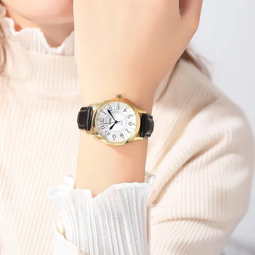 Vista 2 de SKMEI Lady Watches for Women Waterproof Leather Band Easy Reader Dress Diamond Analog Quartz Small Face Business Light Wrist Watch Girls Gifts