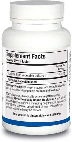Vista 2 de Biotics Research Rb Zyme Whole Food Rubidium Source, Ultra Trace Mineral, Glandular Health, 100 Tabletas