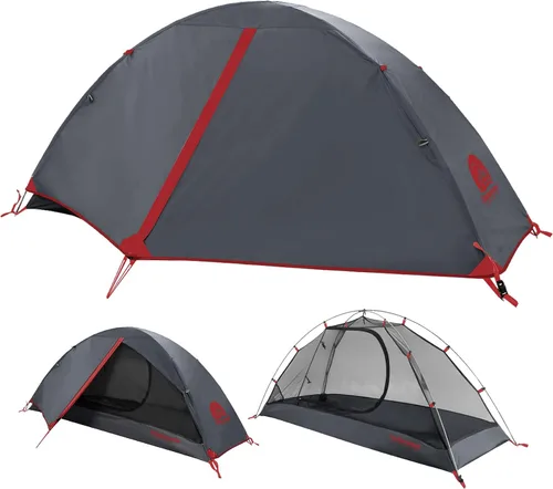 Vista 11 de Tienda de campaña para mochilero de 1/2 persona para camping, tienda de campaña ultraligera e impermeable, tienda de campaña compacta fácil