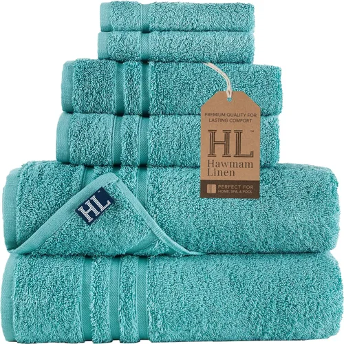 Vista 30 de Juego de 6 toallas de baño negras para baño, algodón turco original, suave, absorbente y de primera calidad, 2 toallas de baño, 2 manos y 2 toallas