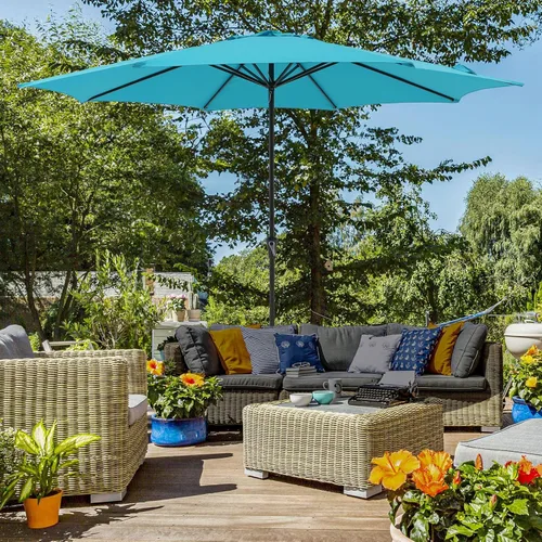 Vista 7 de COBANA Patio Umbrella with Base Included, Outdoor Market Table Umbrella with Umbrella Stand Weights