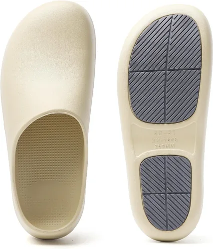 Vista 4 de SECHRITE Zapatos de trabajo antideslizantes para mujeres y hombres – Zuecos impermeables de chef de enfermería para jardín, zapatos profesionales