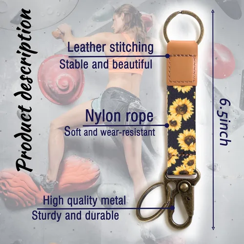 Vista 2 de Maicican Bonito llavero con clip para mujeres y hombres, mosquetón para llaves y cartera con anillos para llavero