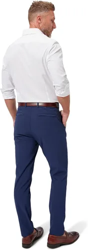 Vista 5 de Mizzen + Main Camisa de vestir con botones para hombre, ajuste clásico, color rojo y azul claro