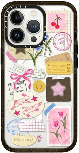 Vista 24 de CASETiFY Impact - Funda para iPhone 13 [protección contra caídas de 6.6 pies/compatible con Magsafe] Black Kingsnake, color negro transparente
