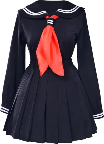 Vista 8 de Clásico uniforme japonés de Escuela, estilo marinero de niñas, conjunto de disfraz de anime cosplay con calcetas