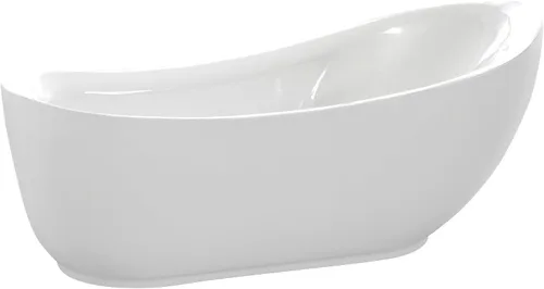Vista 4 de ANZZI Bañera ovalada independiente, 67 pulgadas, moderno acrílico blanco brillante + fibra de vidrio, bañera de hidromasaje independiente