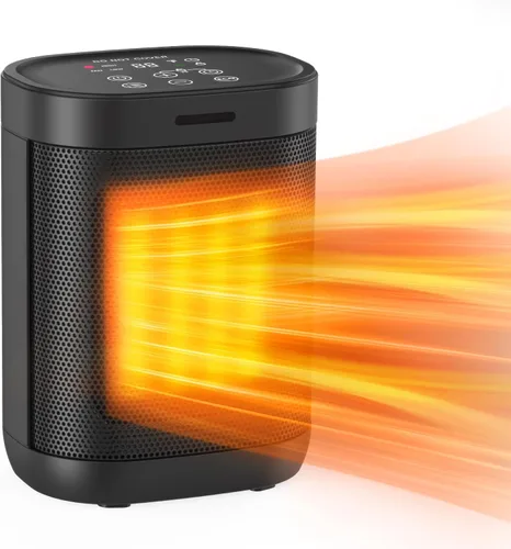 Vista 9 de Calentador de espacio pequeño, calentador portátil de cerámica de 1500 W para uso en interiores, protección de seguridad contra sobrecalentamiento