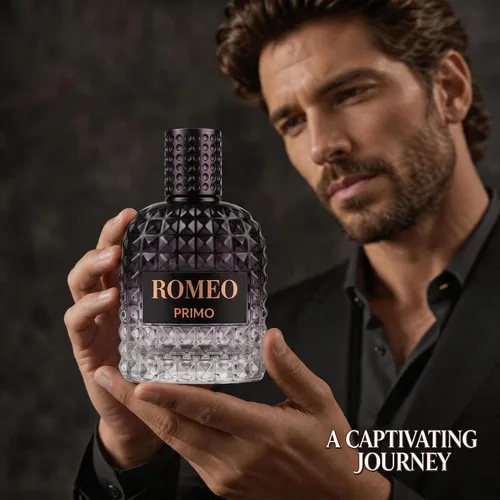 Vista 5 de A CENTER Romeo Primo Eau de Toilette para hombre, 3.4 onzas líquidas, 3.4 fl oz, perfil aromático de madera marina Hoja de violeta, jengibre