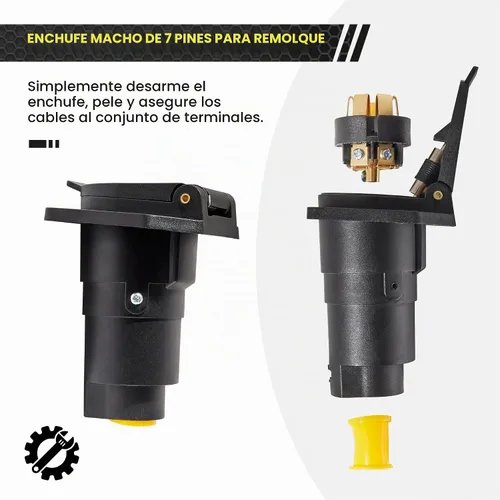 Vista 2 de Oyviny Enchufe de Remolque RV de 7 Vías del Lado del Vehículo, Conector de Arnés de Cableado de Remolque de Hoja de 7 Pines, Enchufe Adaptador