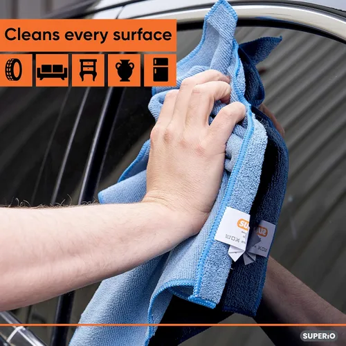Vista 4 de Superio Microfiber Cleaning Cloths Color-Coded for Easy Organization, Ultra-Soft, Durable, Multi-Purpose Cloths for Bathroom, Kitchen, Windows