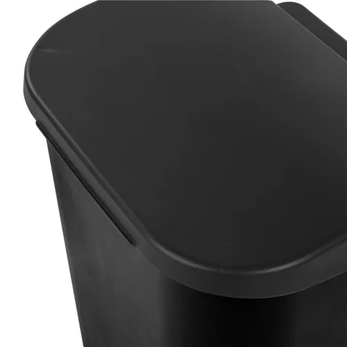 Vista 7 de Sterilite Cubo de basura de 11.3 galones en forma de D con tapa superior de elevación lateral plana para cocina, oficina en casa y garaje o espacio