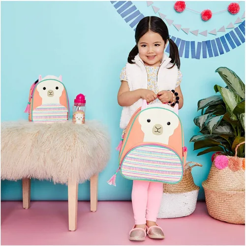 Vista 7 de Skip Hop - Mochila para preescolar, colección Zoo, para niños pequeños de 3 a 4 años, diseño de llama