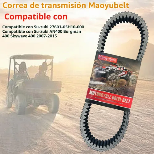 Vista 7 de Correa de transmisión compatible con Su-zuki AN400 Burgman 400 Skywave 400 2007-2015 Accesorios de scooter 27601-05H10-000