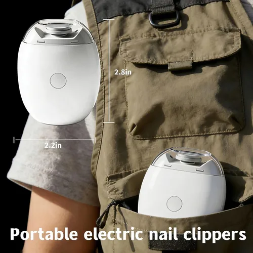 Vista 7 de Cortaúñas eléctrico automático 3 en 1, nuevo molinillo de uñas automático universal, recortador de uñas automático con luz y almacenamiento