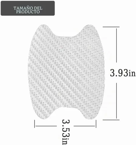 Vista 2 de 4 unidades de protector de puerta de automóvil de fibra de carbono antiarañazos, película protectora para manijas de auto sin marcas, universal