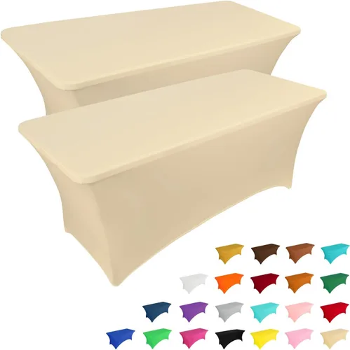 Vista 9 de IVAPUPU - Mantel de elastano para mesas rectangulares, ajustado, elástico, lavable, protector de mesa para eventos, fiestas, bodas, cócteles, Negro