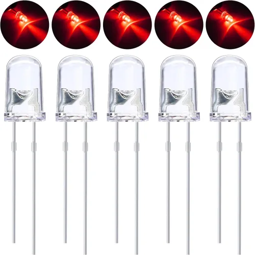 Vista 9 de EBOOT Kit surtido de 100 bombillas LED transparentes, diodos de emisión de luz, 0.2 pulgadas (5 colores)