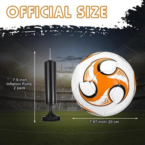 Vista 2 de MiniInflat 12 pelotas de fútbol de tamaño 4 a granel con bomba de fútbol suave para exteriores e interiores para entrenamiento deportivo, juego