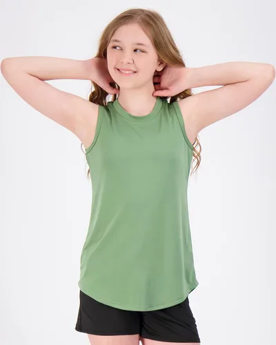 Vista 4 de Real Essentials Paquete de 4 Camiseta sin mangas Active Dry Fit Performance para niñas